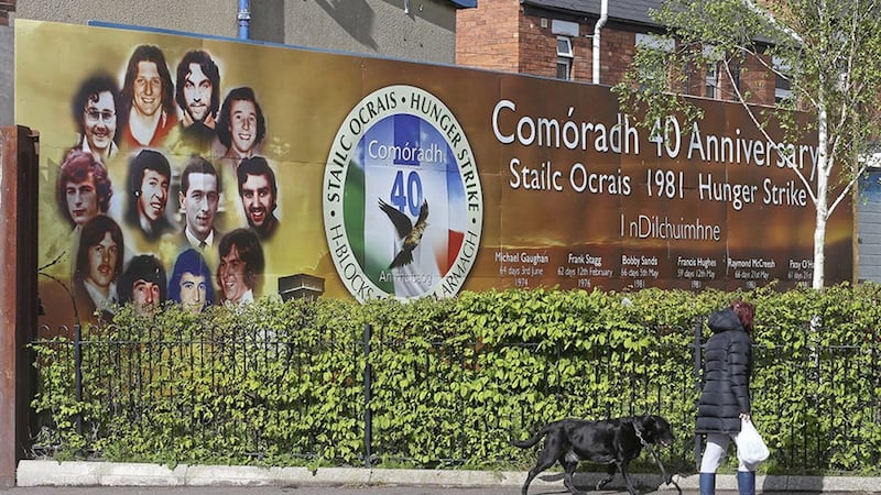 As a result of the 1981 hunger strike, Jim Gibney understood the importance of giving space in his column to all relatives of those who died in the conflict. Pictured is a mural in Andersonstown marking the 40th anniversary of the hunger strike. Photo: Mal McCann 