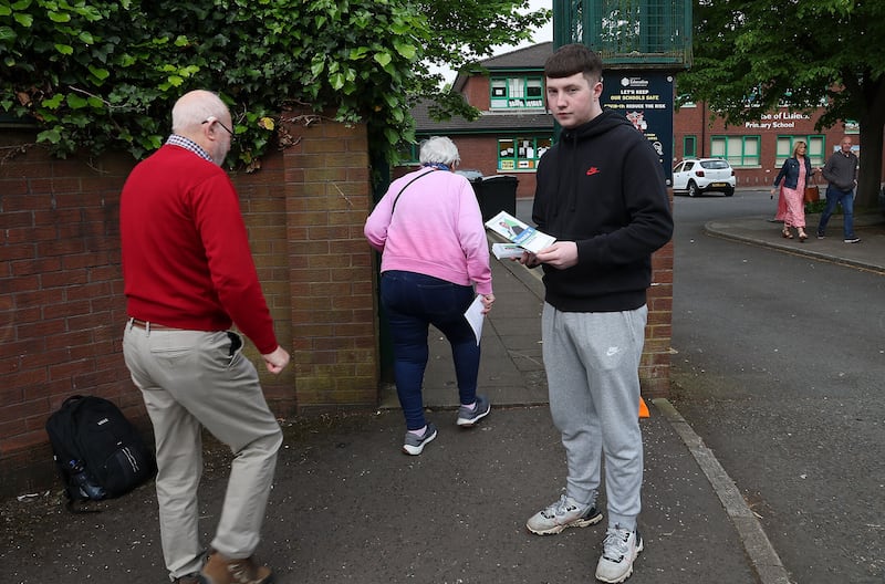 Polling taking place in Belfast. Picture by Hugh Russell