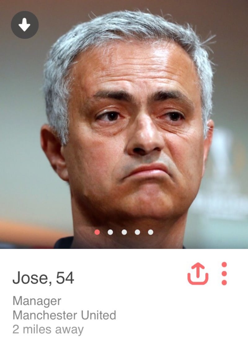 A fake Jose Mourinho Tinder bio