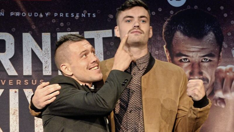 Tyrone McKenna and Renald Garrido get acquainted before their fight tonight 