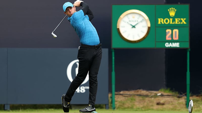 &nbsp;Rory McIlroy tees off at the Open. Picture by David Davies, PA Wire