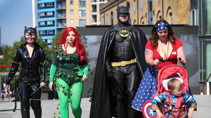 Comic fans of all ages donned costumes as they assembled in the sunshine.