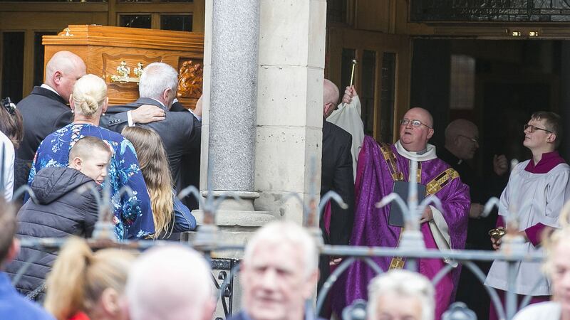 <span style="font-family: Verdana, Arial, Helvetica, sans-serif; font-size: 13.3333px;">The coffin is brought into St Paul's Parish Church, Belfast for the funeral service of Billy McConville, son of IRA murder victim Jean McConville.</span><span style="font-family: Verdana, Arial, Helvetica, sans-serif; font-size: 13.3333px;">&nbsp;</span><span style="font-family: Verdana, Arial, Helvetica, sans-serif; font-size: 13.3333px;">&nbsp;Liam McBurney/PA Wire</span>