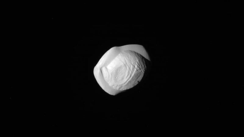 New pictures from Nasa show Saturn's moon that looks like 'ravioli'