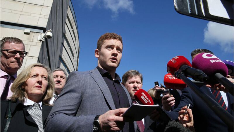 &nbsp;Paddy Jackson speaking outside court after being acquitted of rape and sexual assault