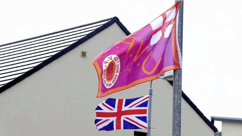 UVF flags have been put up in the Global Crescent and Cantrell Close - a &#39;shared neighbourhood housing scheme in east Belfast. Picture by Mal McCann 