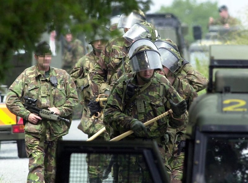 British soldiers at the Drumcree dispute.  Picture by PA