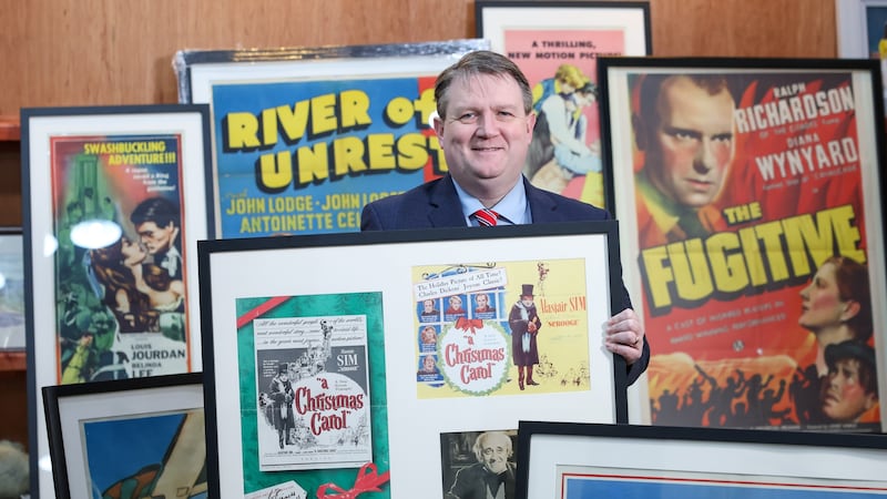 Karl Bennett of Bloomfield Auctions with some of the vintage film posters