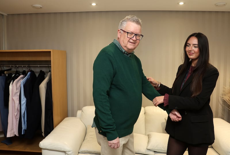 Irish News Business Editor Gary McDonald during a Person Shopping trip at Victoria Square.
PICTURE COLM LENAGHAN