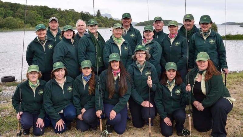 The Ireland team and officials, pictured after the side retained their silver status in the Ladies Fly-Fishing International Championships