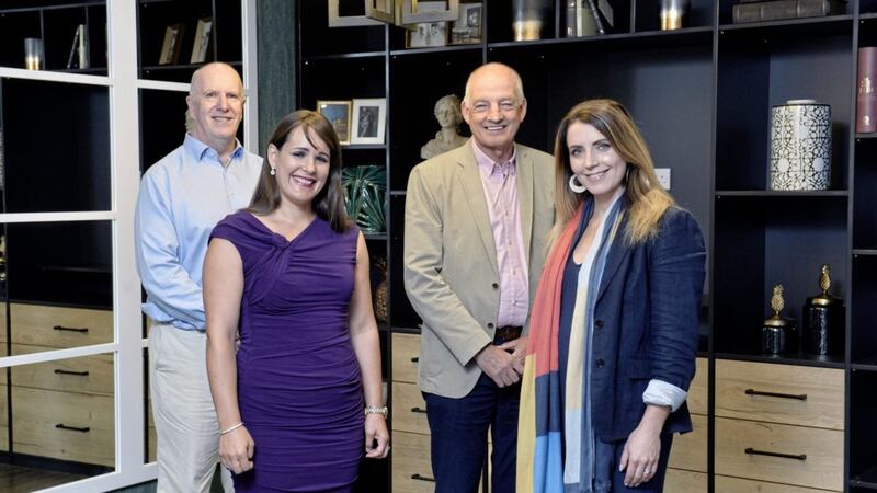 The flagship Belfast showroom of leading furniture designer, Sliderobes, has opened following a full refurbishment after significant investment by its owners. At the opening are: Sliderobes group managing director, Paul Rothwell; head of sales, Annelize Bekker; head of design, Joanna Azevedo and director, Mervyn McCall. 