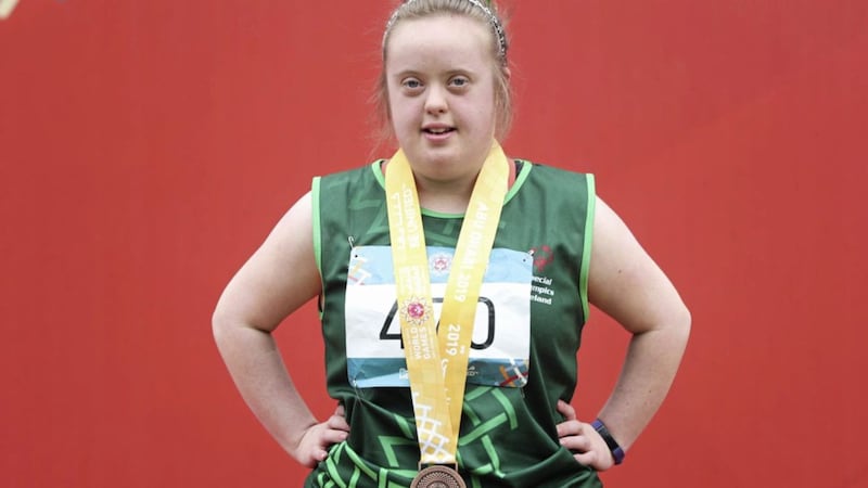 Shannon Nixon from Coalisland won bronze in the 25m race. Picture by Ricardo Guglielminotti/ Special Olympics Ireland 