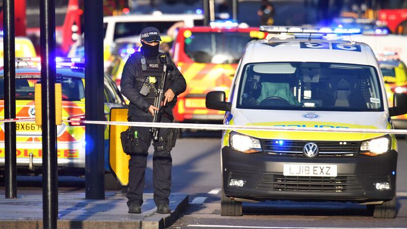 Armed police at the scene of an incident on London Bridged, Picture by Dominic Lipinski/PA Wire&nbsp;