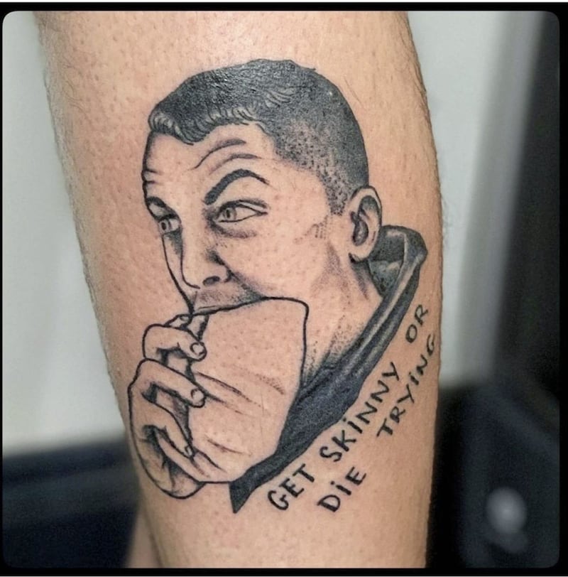 Losing at bowling meant Tyrone McKenna added a tattoo of Tyrone McCullagh eating a burrito to his collection  