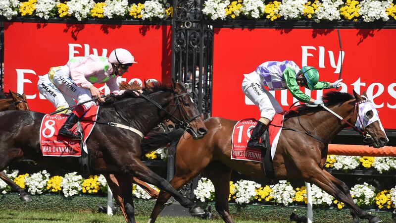Michelle Payne wins the Melbourne Cup last Tuesday, aboard Prince Of Penzance<br />Picture: PA