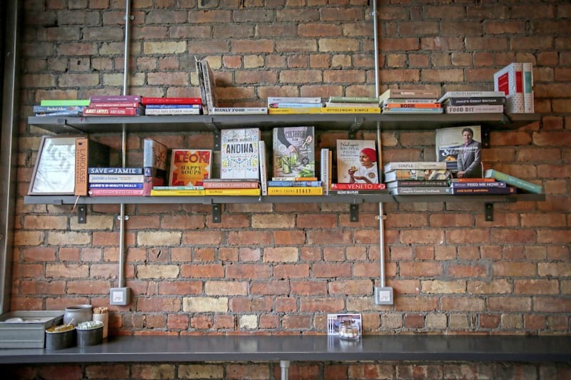 Cookbooks, for recipes and for rent (proceeds to charity), Curated Kitchen, Belfast. Picture by Mal McCann