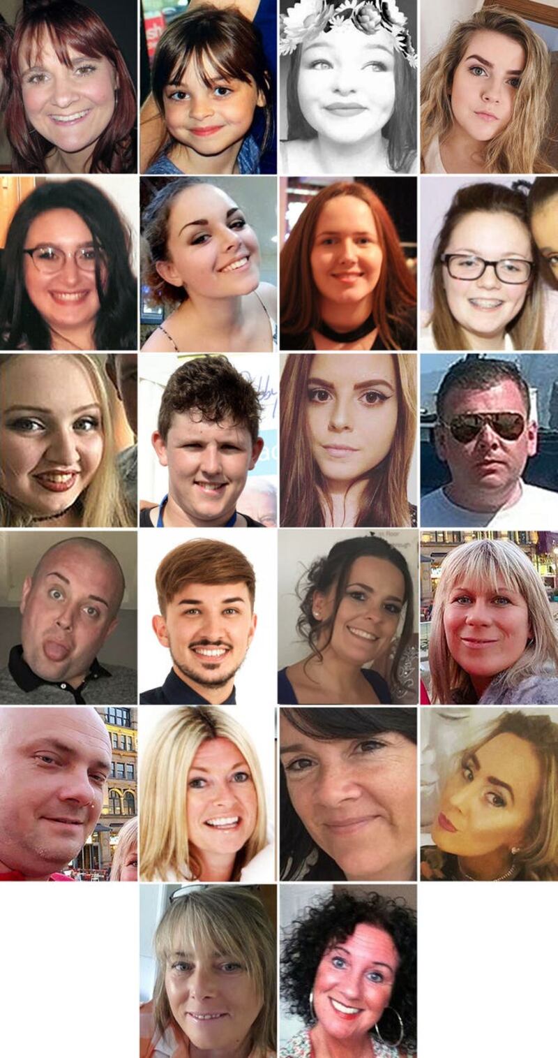 The 22 victims of the terror attack during the Ariana Grande concert at the Manchester Arena