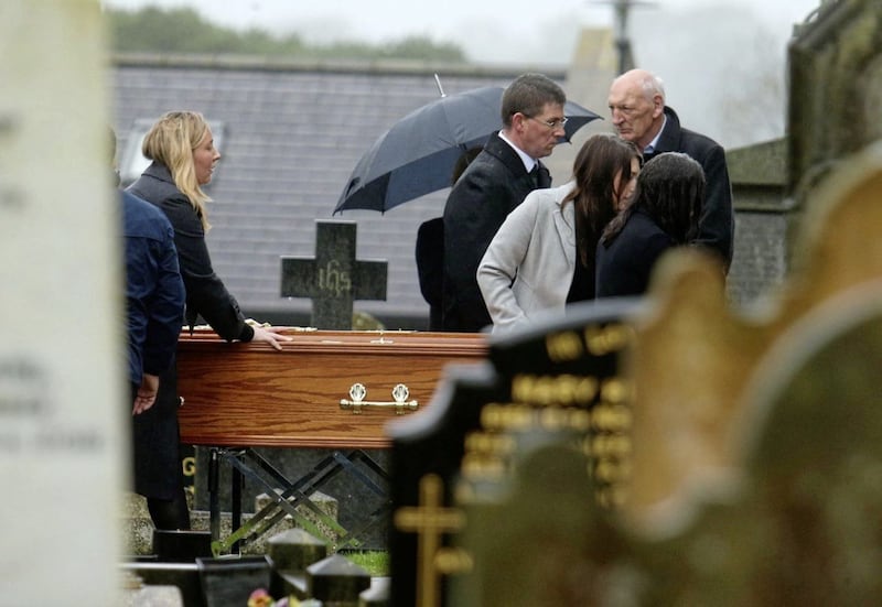 The funeral of Matthew Bradley in Glenavy, Co Antrim yesterday. Picture by Mal McCann 