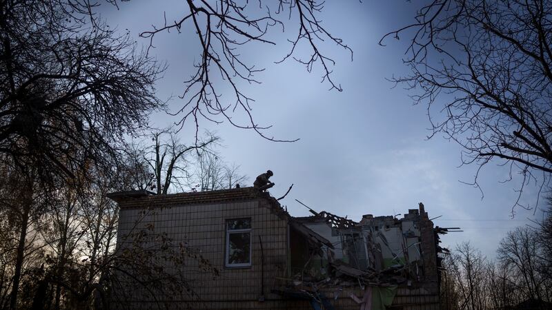A number of buildings were damaged in the Russian drone attack on Kyiv (Felipe Dana)