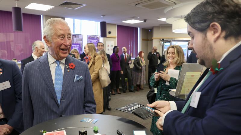 The prince was meeting entrepreneurs supported by his charity.