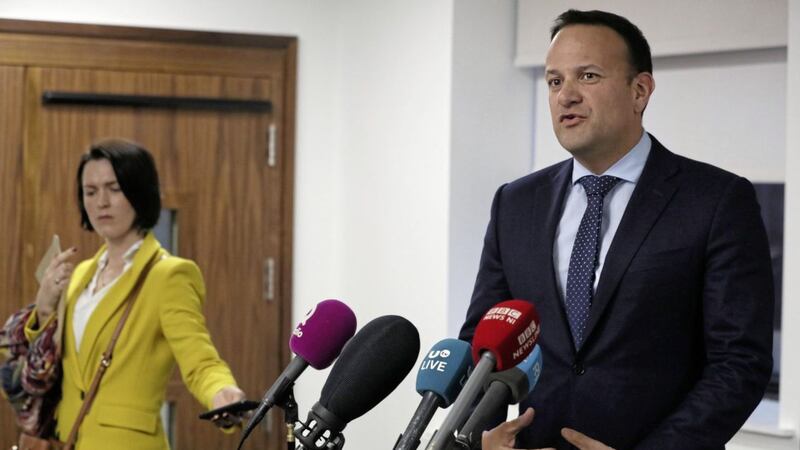 Taoiseach Leo Varadkar speaks to the media following a meeting with business representatives in Belfast to discuss Brexit. Picture by Brian Lawless, Press Association 