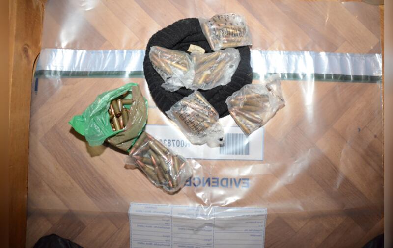 Ammunition found during the search.&nbsp;Picture supplied by the PSNI