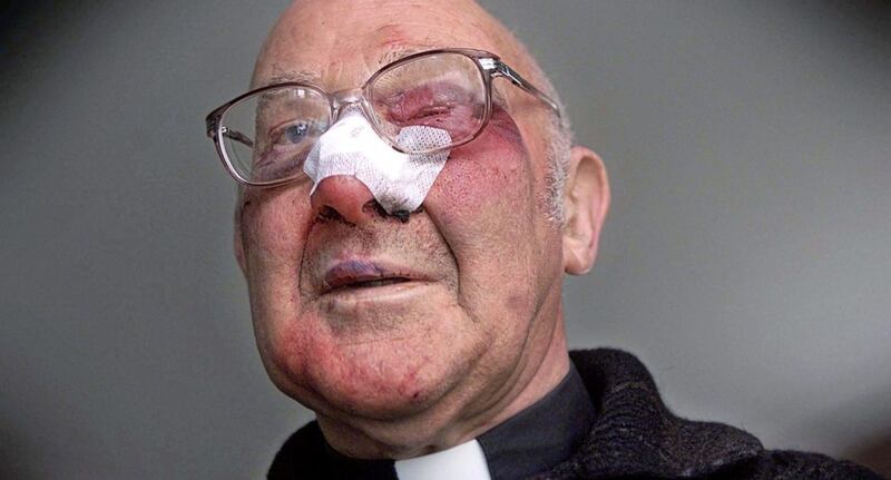 Fr Aidan Denny suffered a broken nose and an eye injury when he was assaulted in a parochial house in west Belfast in 2003. Picture by Brendan Murphy 