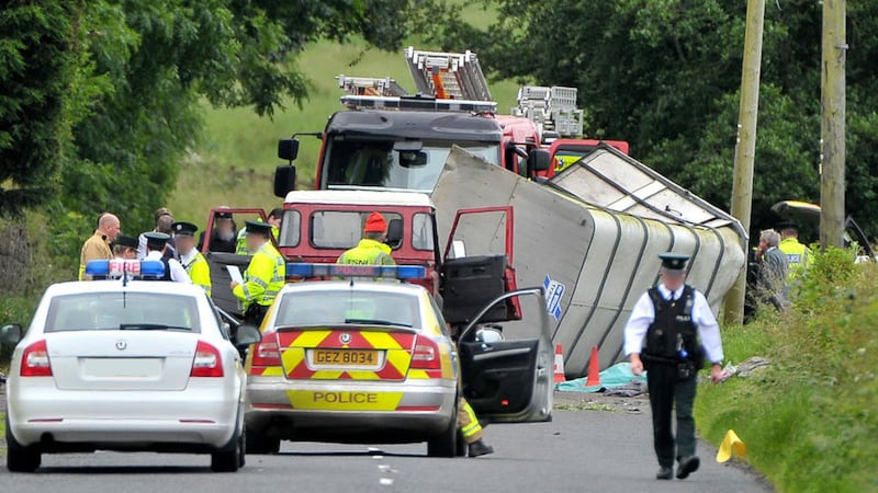 The scene of the crash on July 9 2012 that claimed the life of English student Michelle Hulford. Picture by Justin Kernoghan 