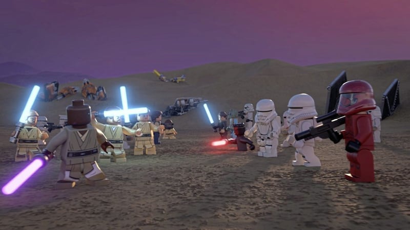 A scene from The Lego Star Wars Holiday Special 