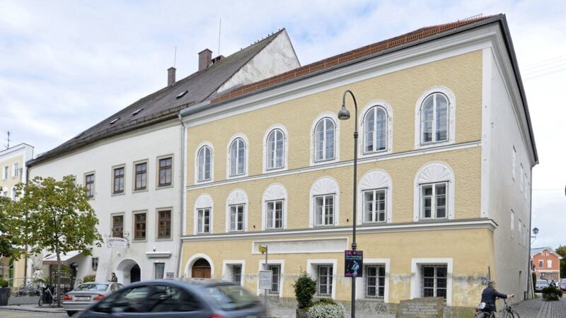 Adolf Hitler&#39;s birth house, front, in Braunau am Inn, Austria 