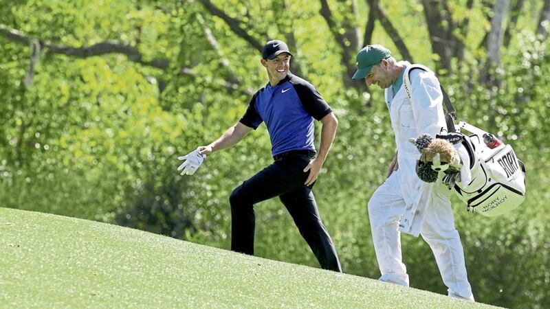 Rory McIlroy can take advantage of a wet course at Augusta to claim his first Masters title this weekend Picture: AP 