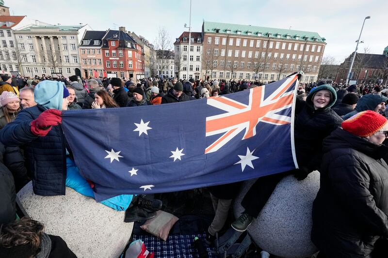 Australians have travelled to Copenhagen to celebrate as one of their own becomes queen (AP Photo/Martin Meissner)