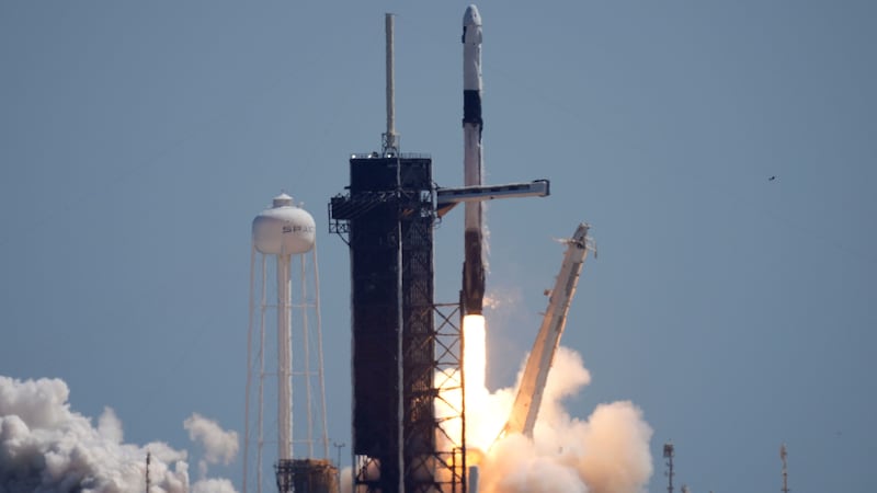 It is SpaceX’s first private charter flight to the orbiting lab after two years of carrying astronauts there for Nasa.