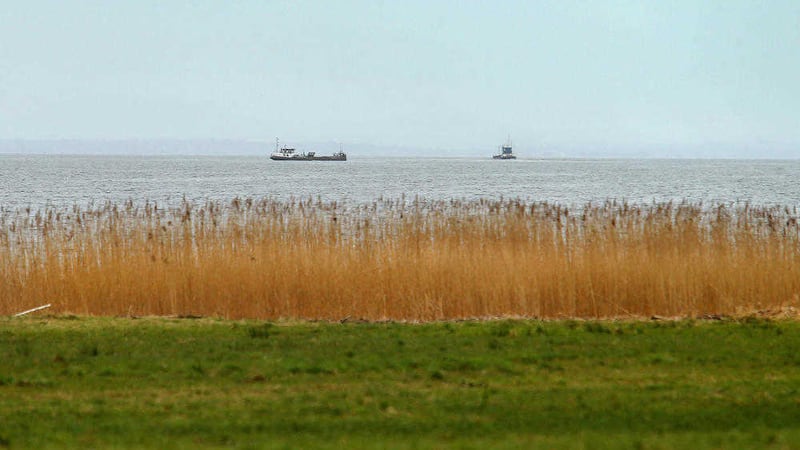 Boats dredging sand on Lough Neagh 