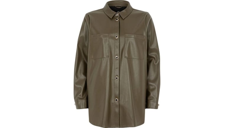 River Island Khaki Faux Leather Jacket, &pound;38, available from River Island 