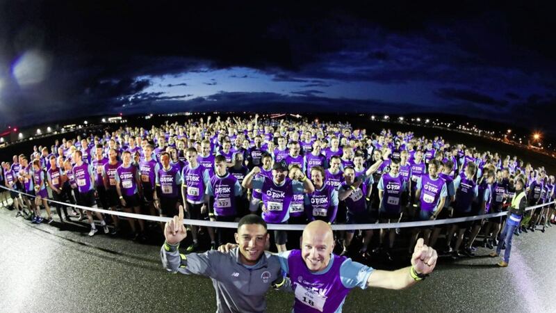 Runners representing businesses across Northern Ireland took to the runway at Belfast City Airport for the fifth annual Grant Thornton Runway Run. The race was officially started by Commonwealth Games medal-winning athlete Leon Reid, pictured with Richard Gillan, managing partner, Grant Thornton at the starting line 
