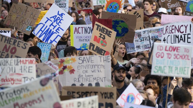 Children and students walked out of lessons and lectures and were joined by parents, campaigners and workers as part of global climate strikes.