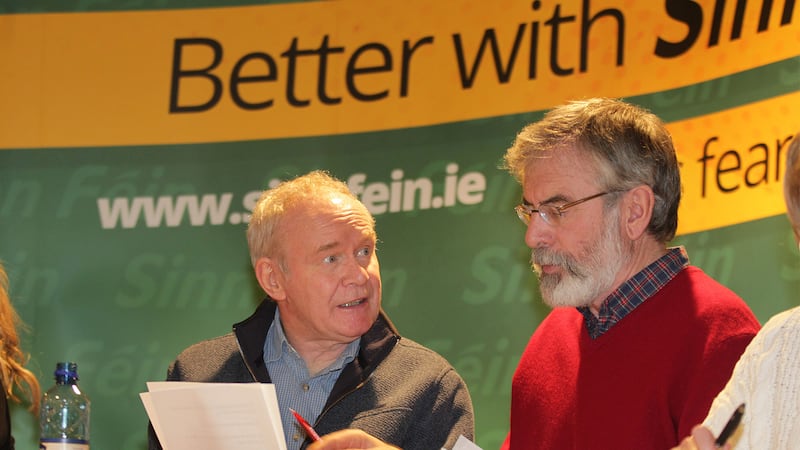 Sinn Fein's Deputy First Minister Martin McGuinness and president Gerry Adams. Picture by Margaret McLaughlin&nbsp;