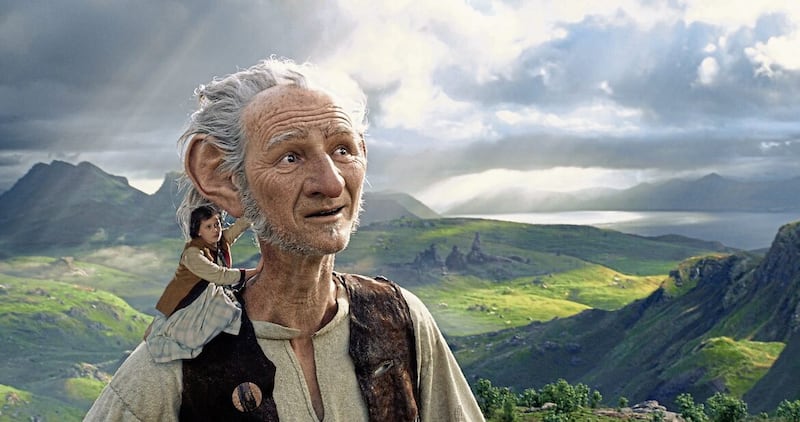 Ruby Barnhill as Sophie and Mark Rylance as the BFG in Steven Spielberg&#39;s film of Roald Dahl&#39;s classic story. The author&#39;s books have been reworked for &#39;sensitive&#39; readers 