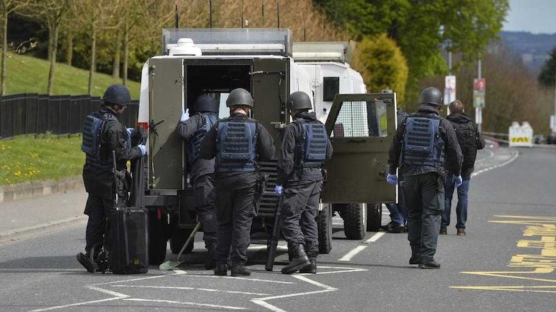 The PSNI carried out follow-up searches on the Glen Road in west Belfast 