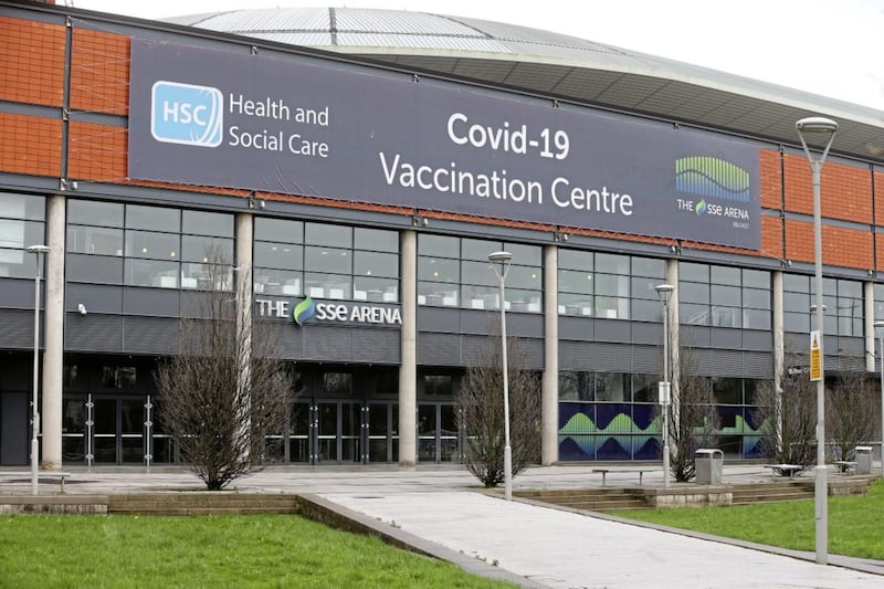 The vaccination centre at the SSE Arena in Belfast. Picture by Mal McCann 