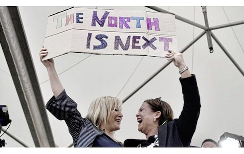 Mary Lou McDonald and Michelle O&#39;Neill celebrate the &#39;Yes&#39; victory in the abortion referendum 