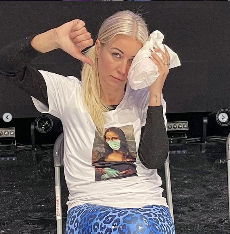 Denise Van Outen after a fall. Picture from Instagram 