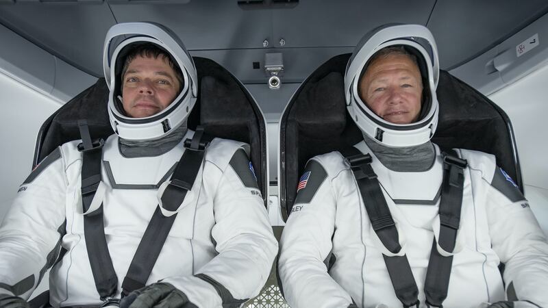 The pair began their journey on SpaceX’s the Crew Dragon capsule on Saturday evening.