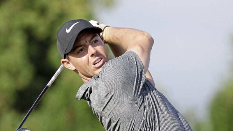 Rory Mcllroy watches his tee shot on the 12th hole during the pro-am of the BMW Championship golf tournament at Conway Farms Golf Club on Wednesday Sept 13 2017 in Lake Forest, Illinois. Picture by AP Photo/Nam Y Huh 