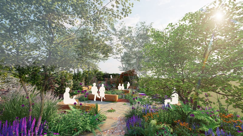 The design for The Octavia Hill Garden by Blue Diamond with The National Trust, Show Garden, designed by Ann-Marie Powell. (RHS)
