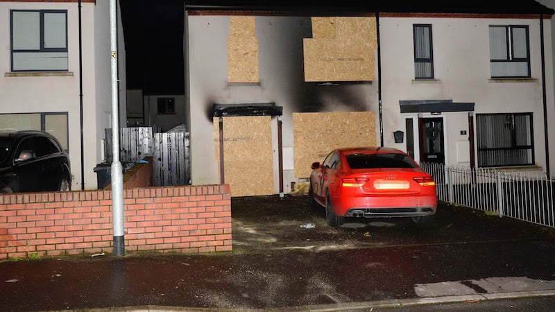 The house in Dunville Park, Holywood, which was targeted in an arson attack in the early hours of Tuesday. Picture: Mark Marlow