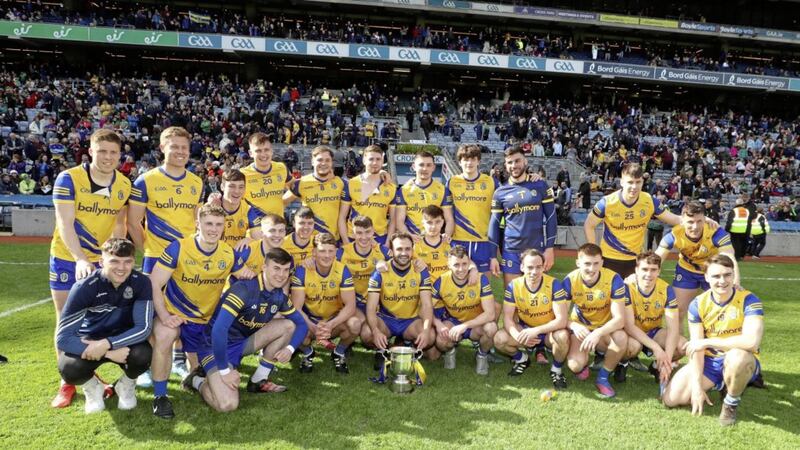Roscommon celebrate after their win in Allianz Football League Division Two final against Galway  Picture: Philip Walsh