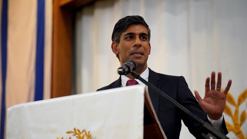 Rishi Sunak attended Finchley United Synagogue in central London (Lucy North/PA)