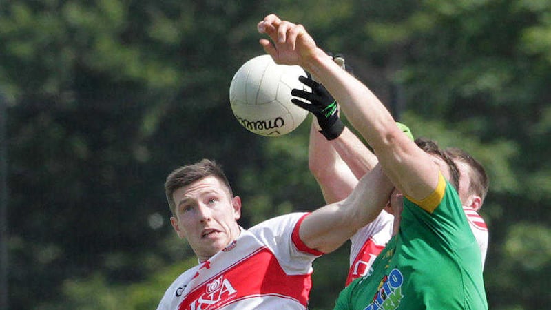Glen and Derry's Emmett Bradley kicked six points for his club last weekend to help them secure back-to-back county SFC wins for the first time since 1993<br />Picture by Margaret McLaughlin